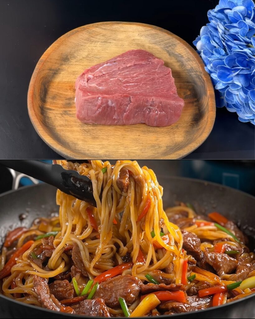 Beef and Vegetable Stir-Fry Noodles with Savory Sauce