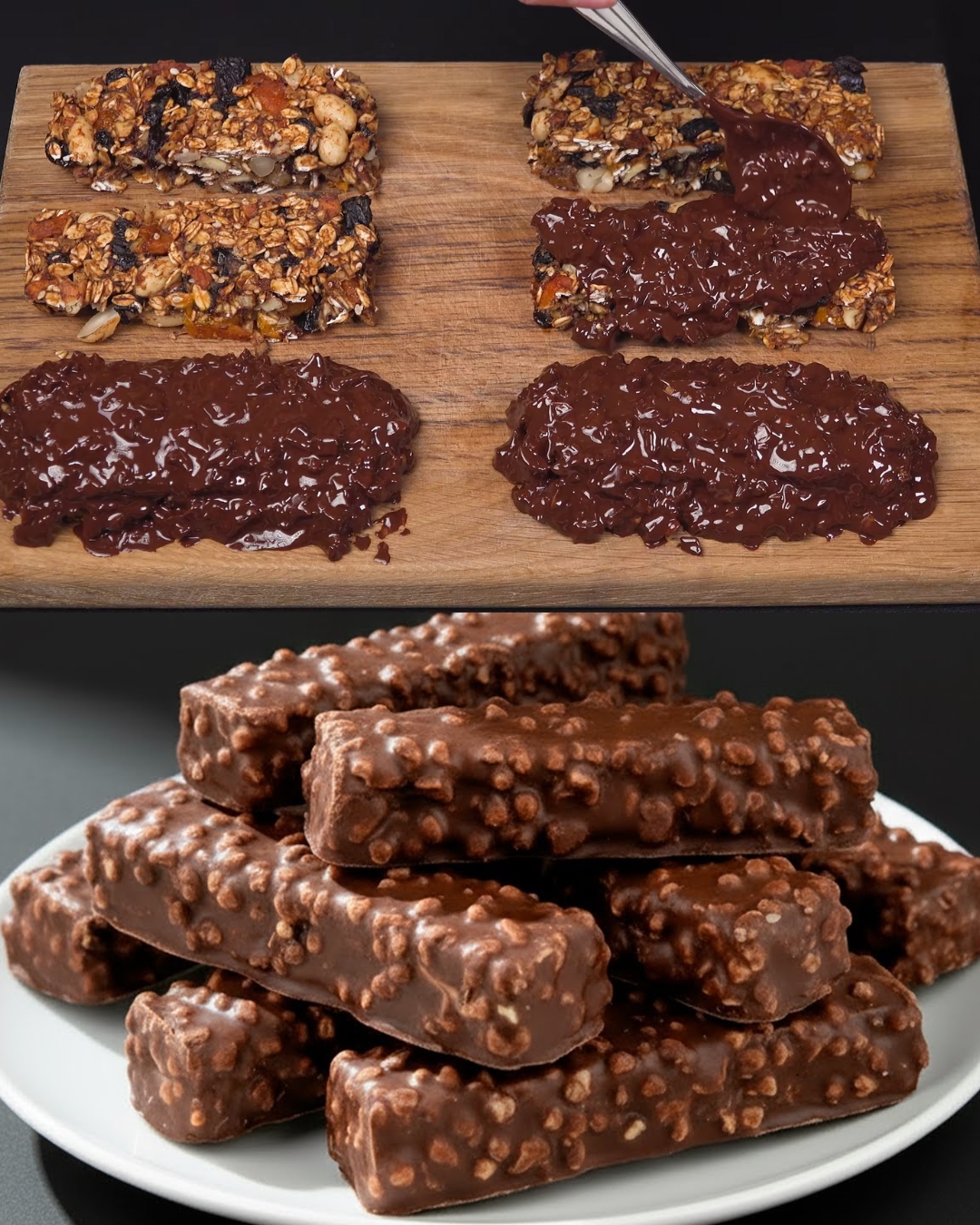 Healthy No-Sugar Banana Oatmeal Bars with Dark Chocolate