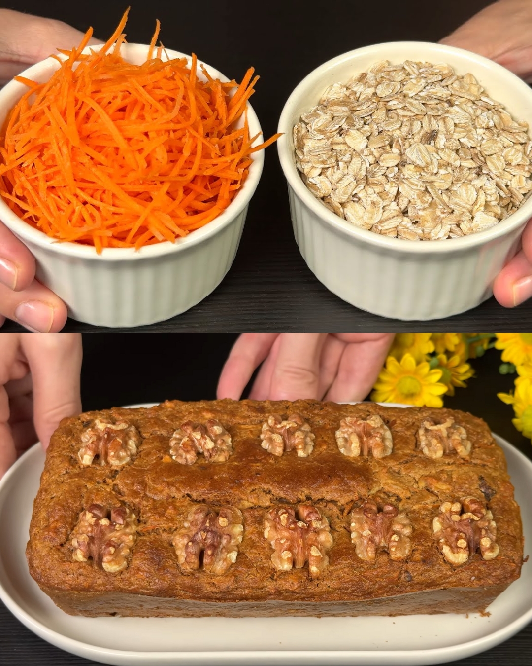 Carrot Walnut Oat Muffins