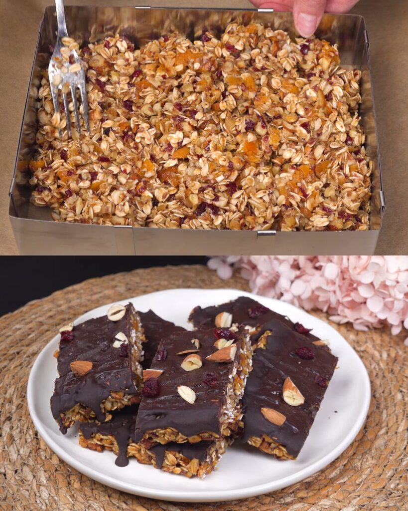Chocolate-Dipped Banana Oat Energy Bars