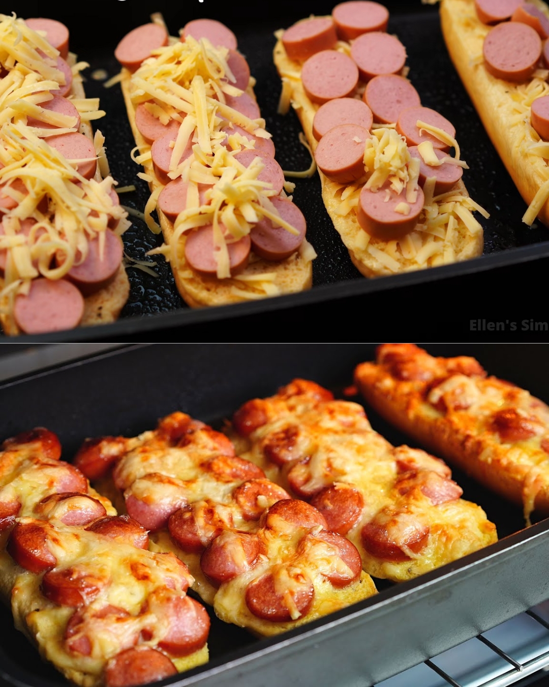 HOT DOG BREAD BOAT WITH CHEESE AND SAUSAGE
