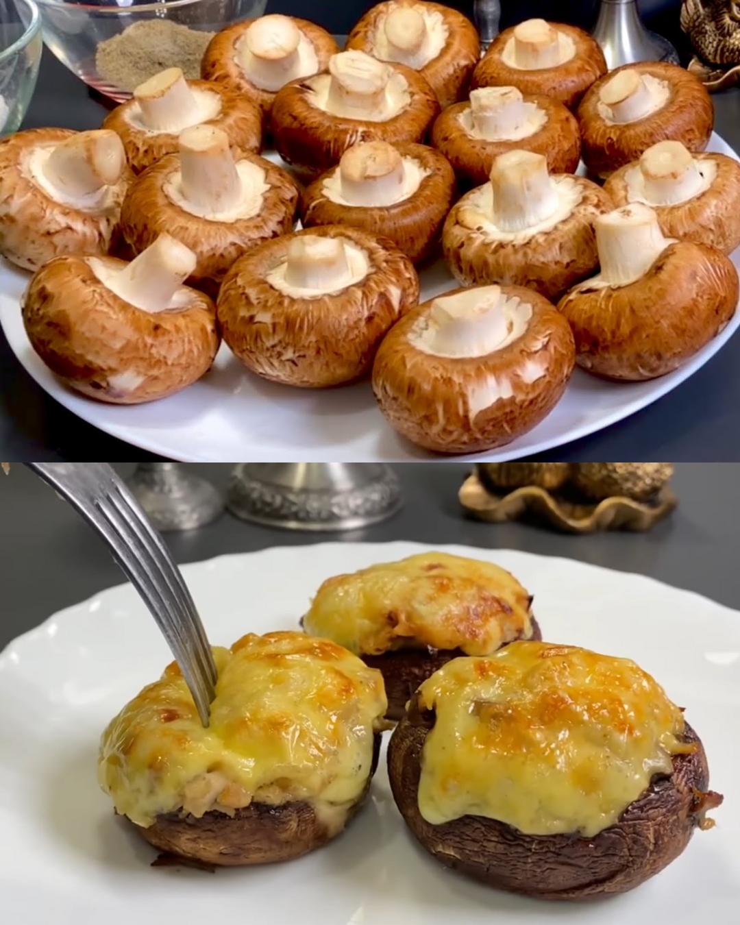 Stuffed Mushrooms with Chicken and Cheese – A Flavor-Packed Baked Delight