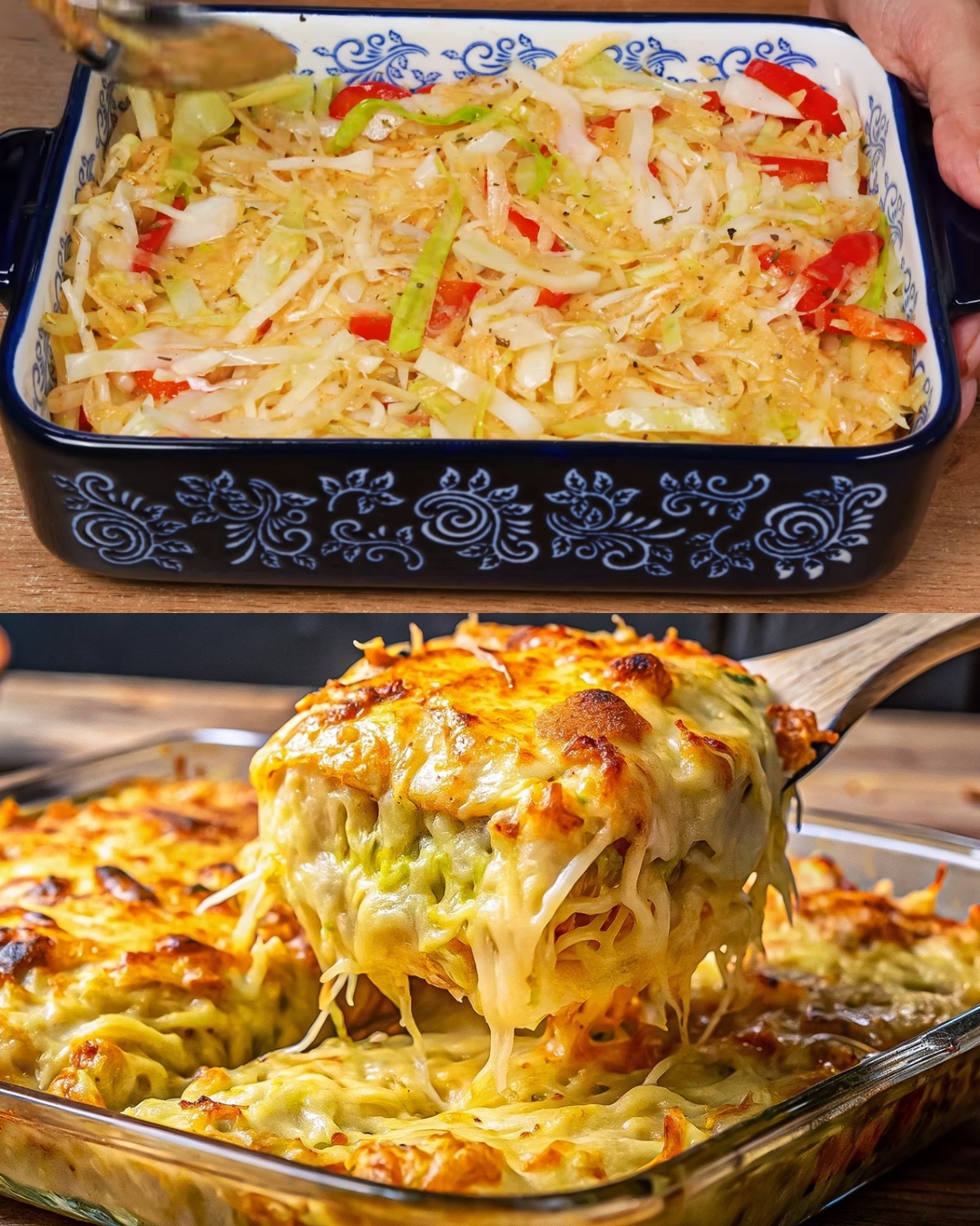 Baked Cabbage and Potato Vegetable Casserole with Creamy Yogurt Sauce