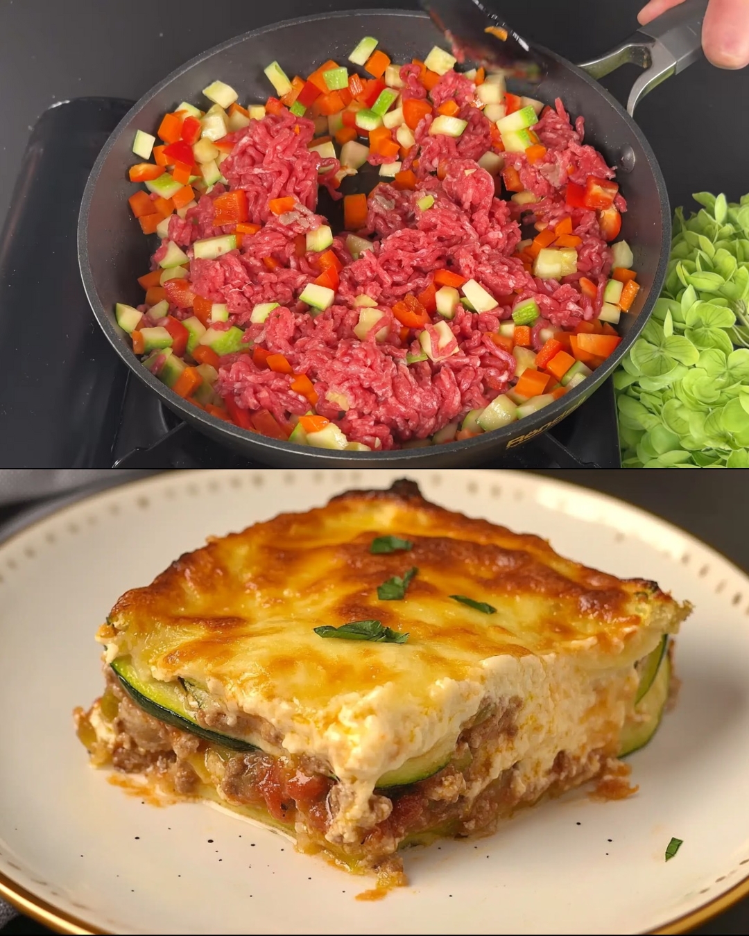 Creamy Baked Vegetable and Minced Meat Casserole