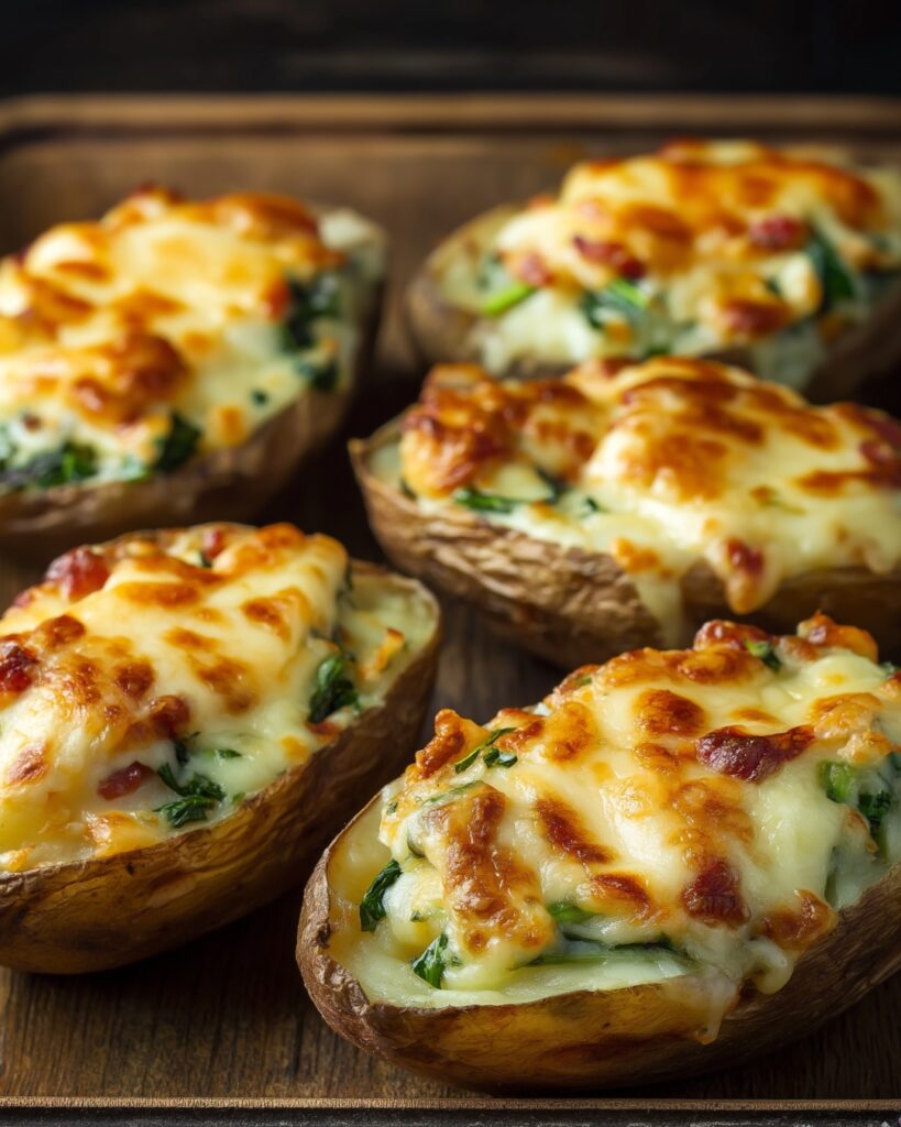 Twice-Baked Spinach and Cheese Stuffed Potatoes
