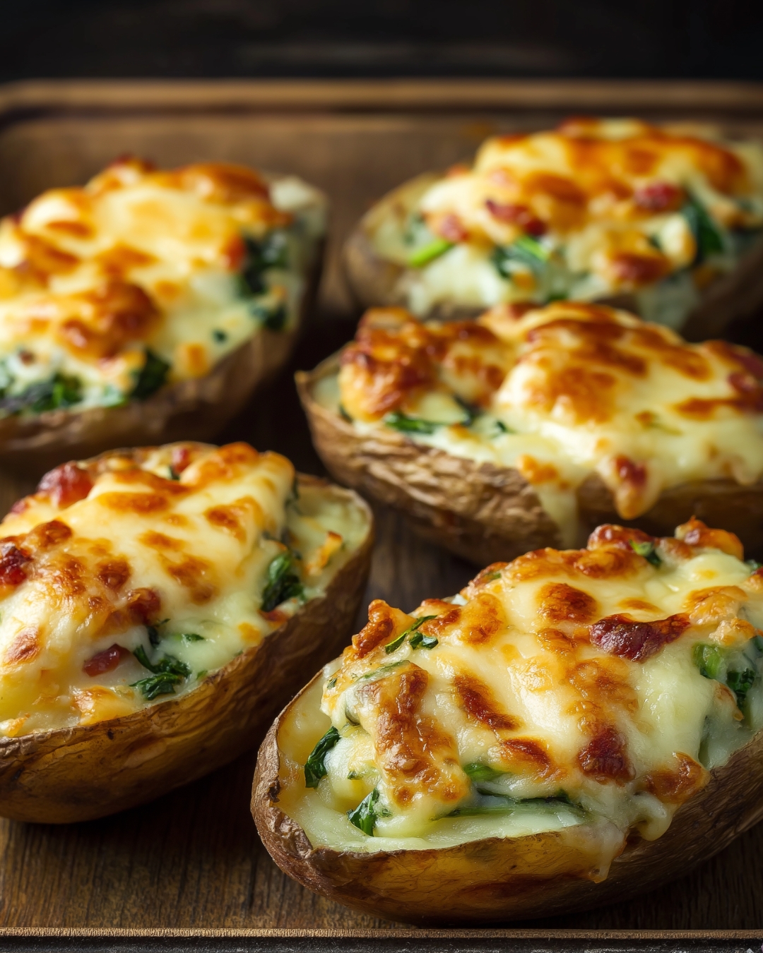 Twice-Baked Spinach and Cheese Stuffed Potatoes