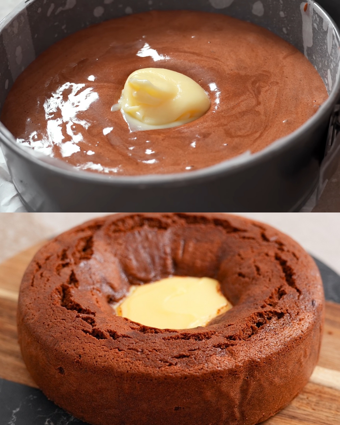 Chocolate Sponge Cake with Vanilla Custard Cream
