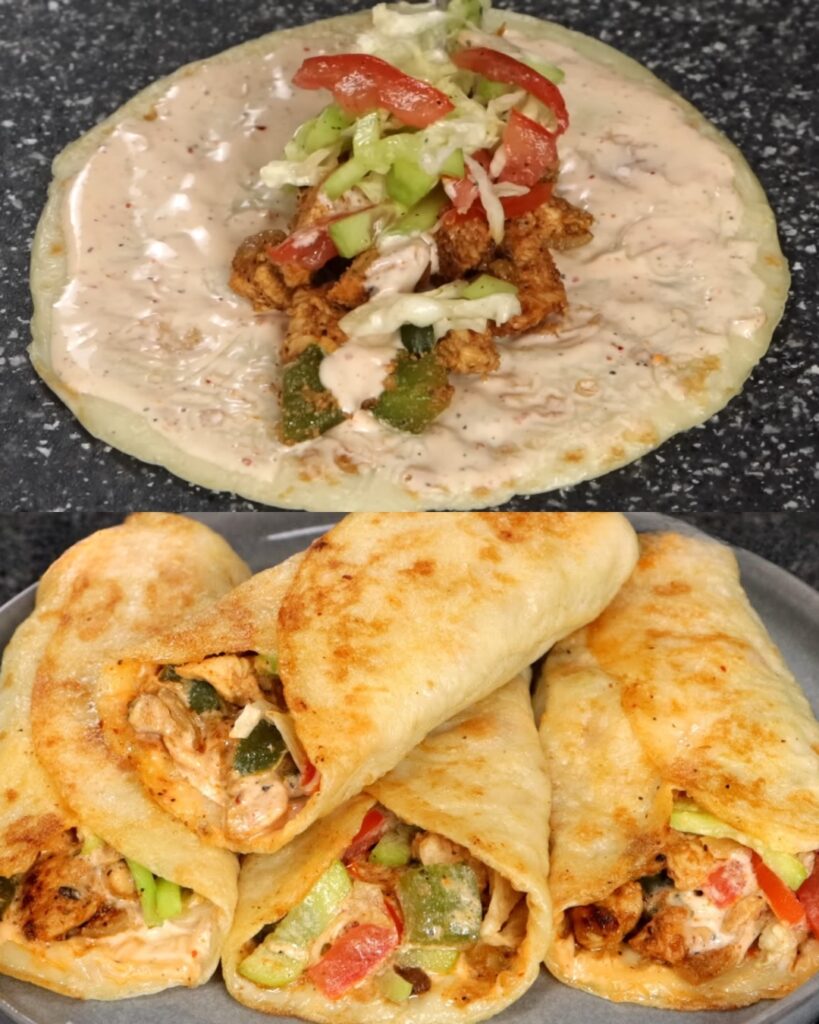 Chicken Crepes Shawarma Wrap