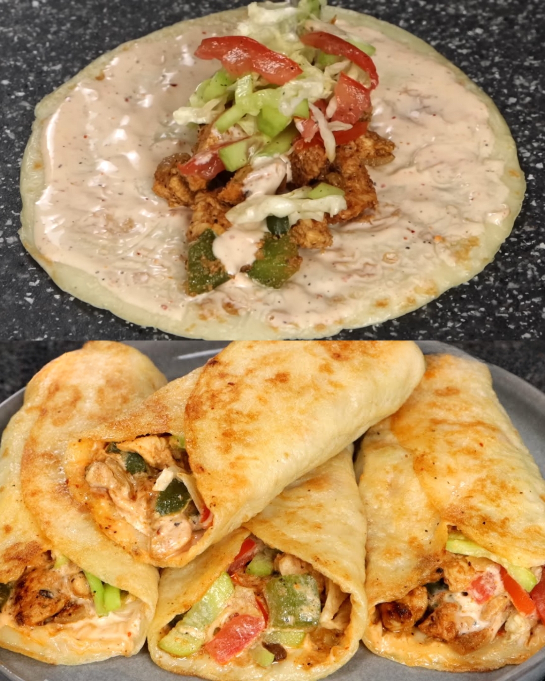 Chicken Crepes Shawarma Wrap