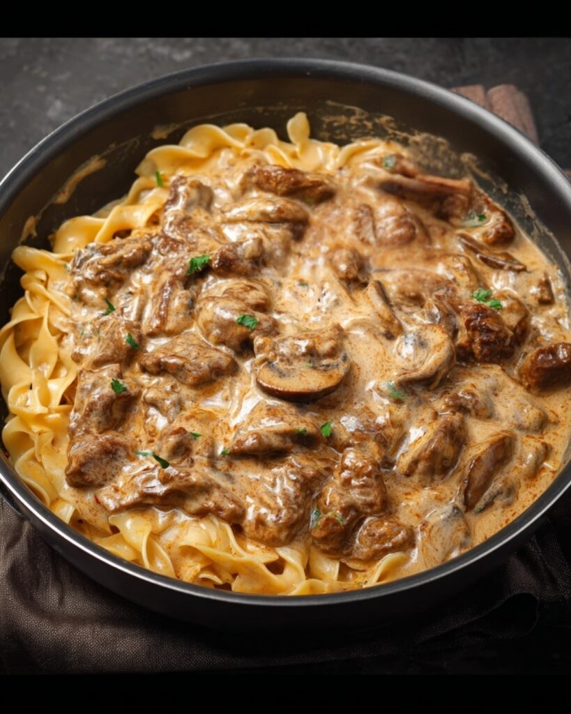 Creamy Beef Stroganoff with Mushrooms