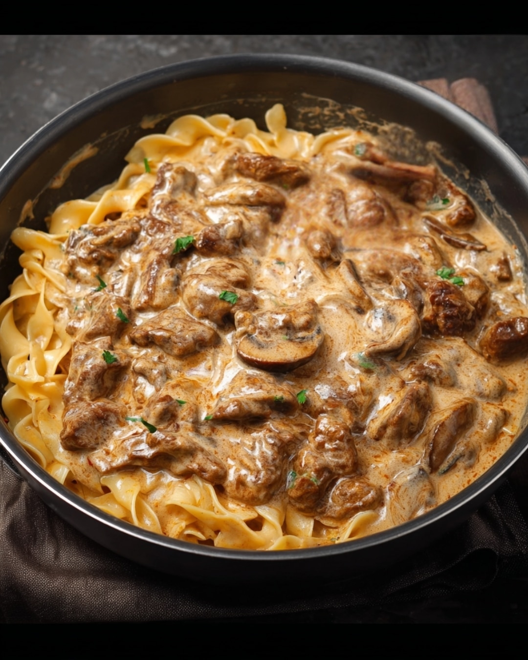 Creamy Beef Stroganoff with Mushrooms