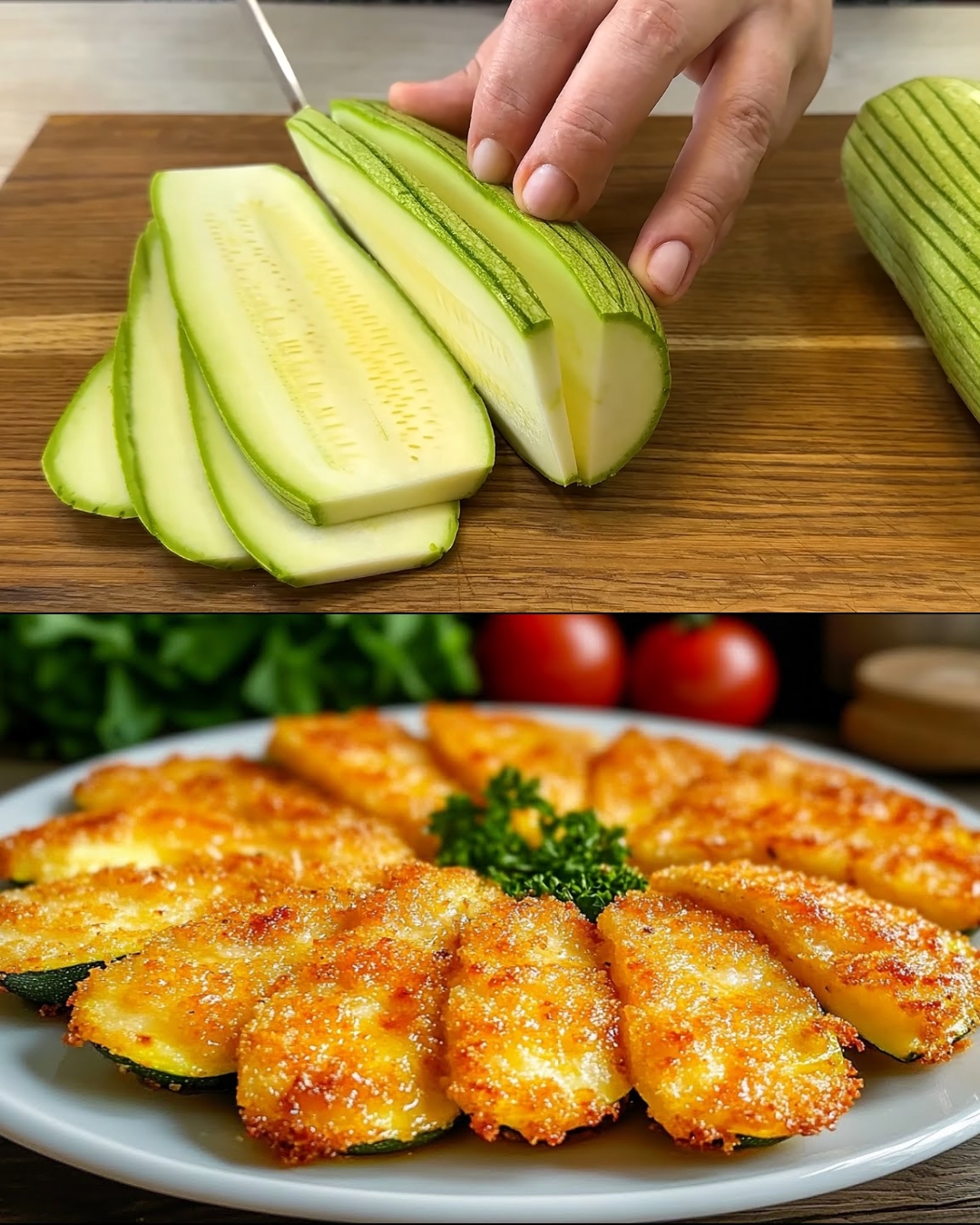Oven-Baked Zucchini Parmesan Sticks with Yogurt-Ricotta Dip