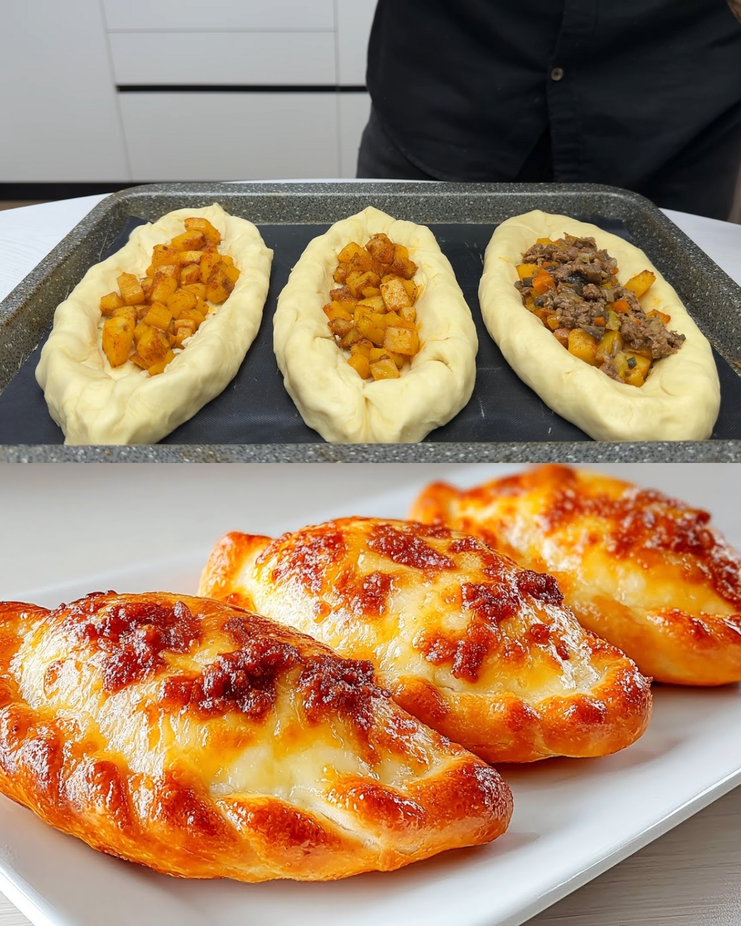 Savory Stuffed Potato and Meat Pastry
