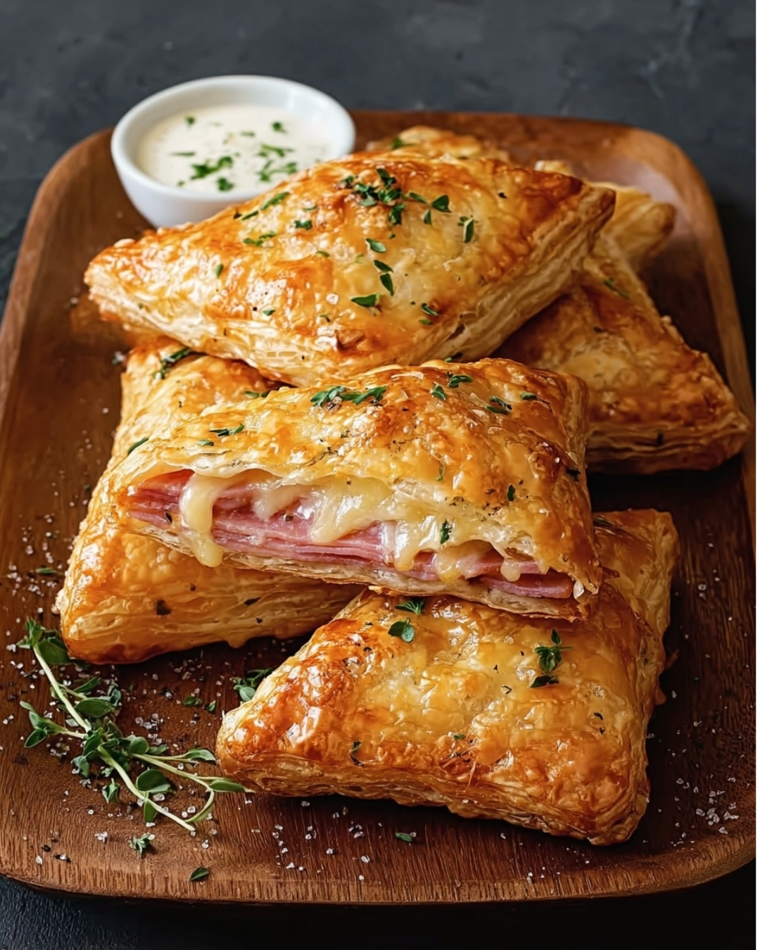 Ham and Cheese Puff Pastry Pockets