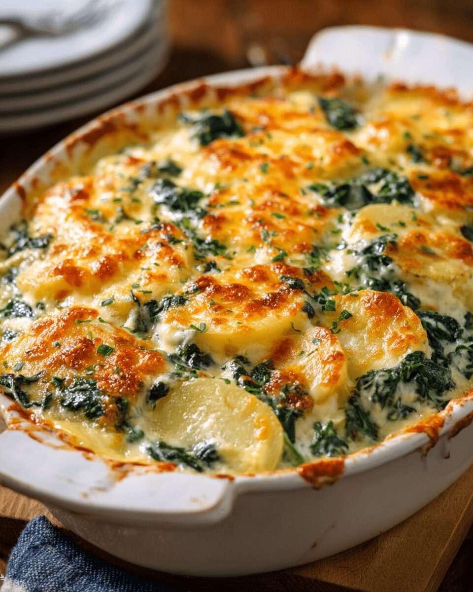 Baked Potato & Spinach Casserole