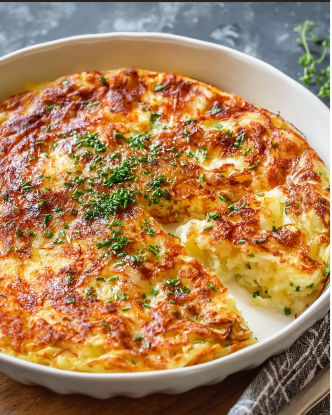 Cheesy Baked Cabbage Pancake