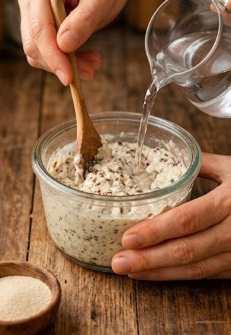 seeded no knead jar