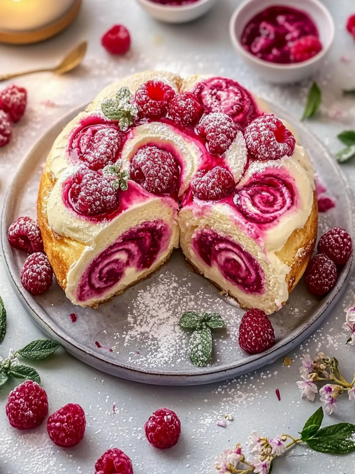 Raspberry Cream Cheesecake Rolls: A Sweet Homemade Delight 2 Raspberry Cream Cheesecake Rolls