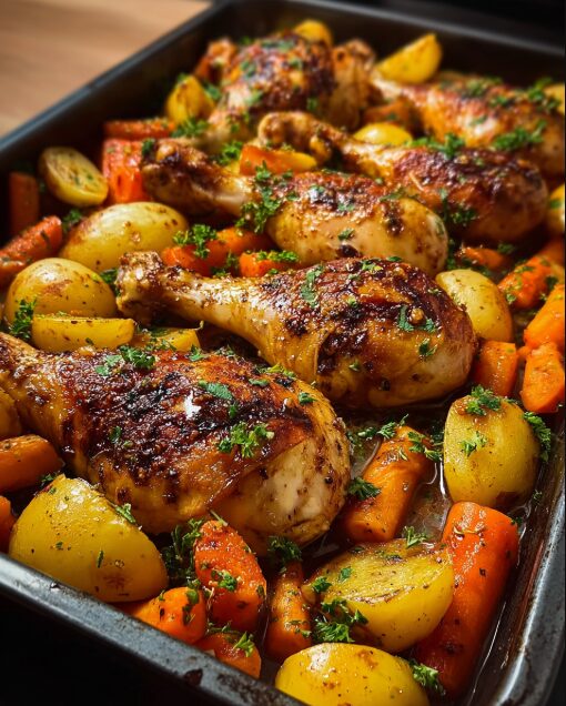 One-Pan Golden Roasted Chicken & Root Vegetables
