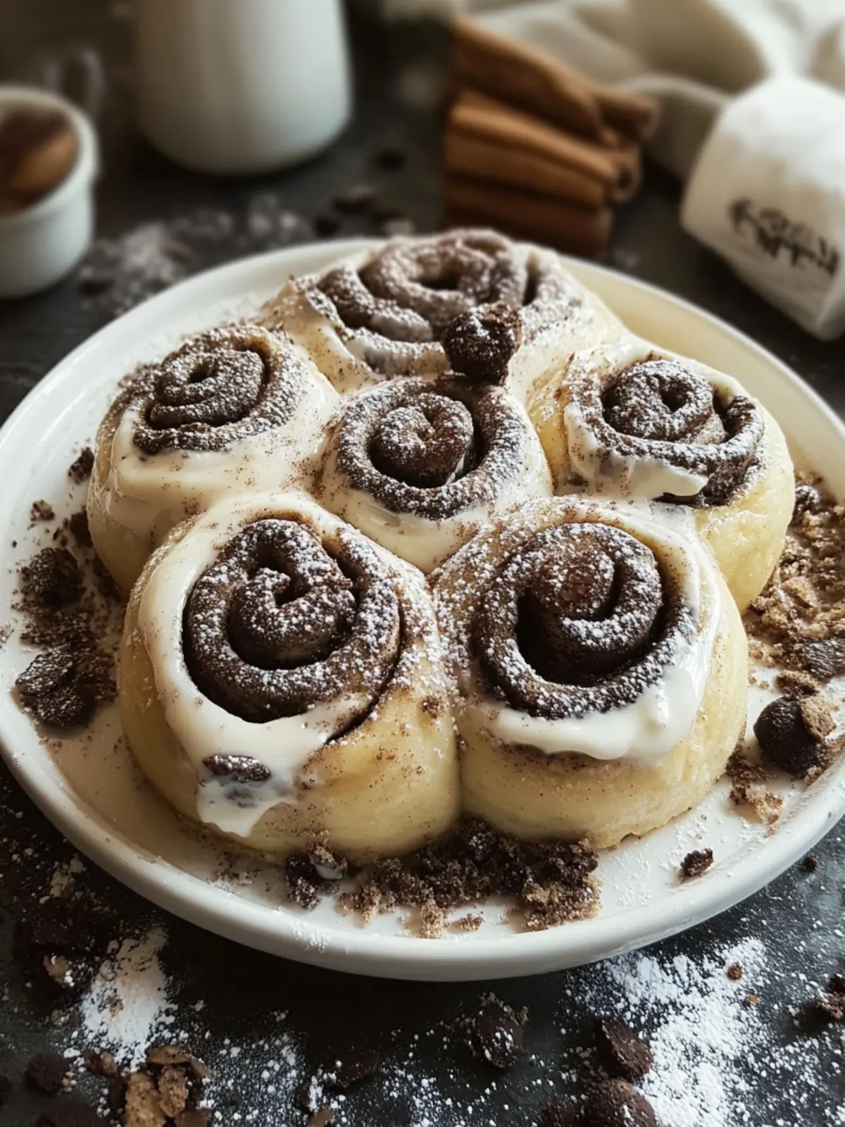 Cookies and Cream Cinnamon Rolls