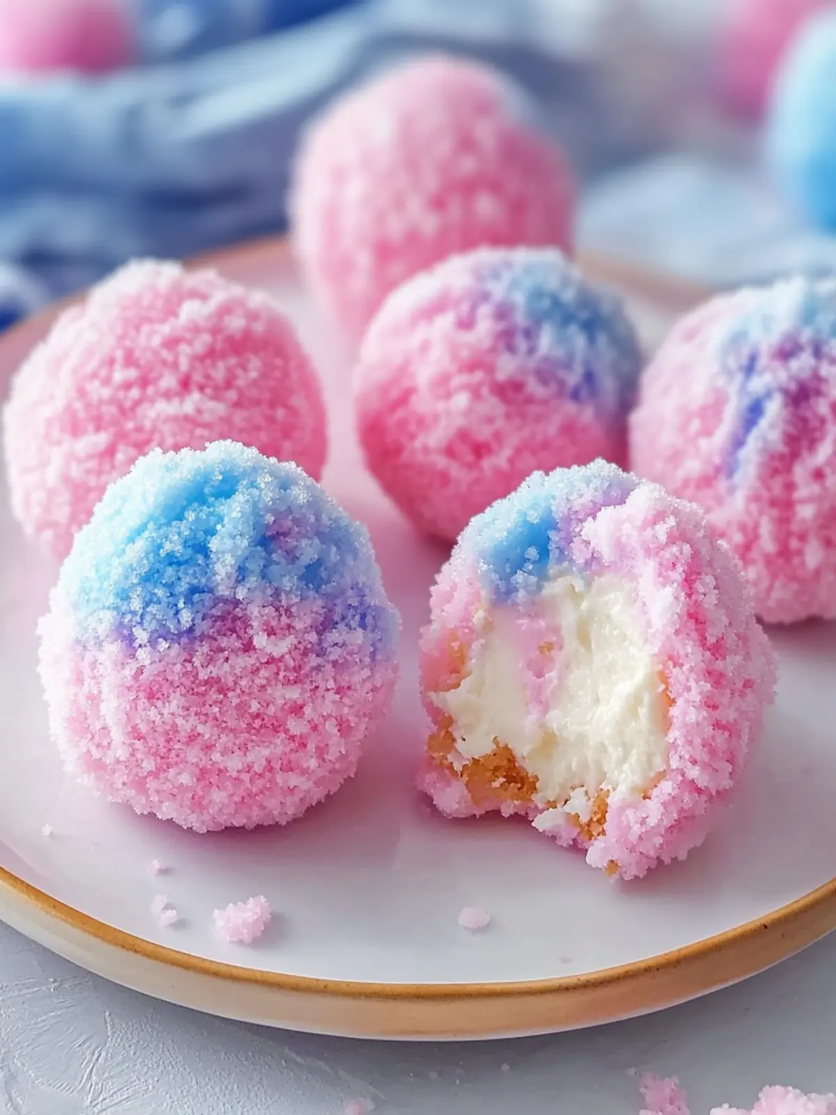 Crispy Cotton Candy Cheesecake Bombs