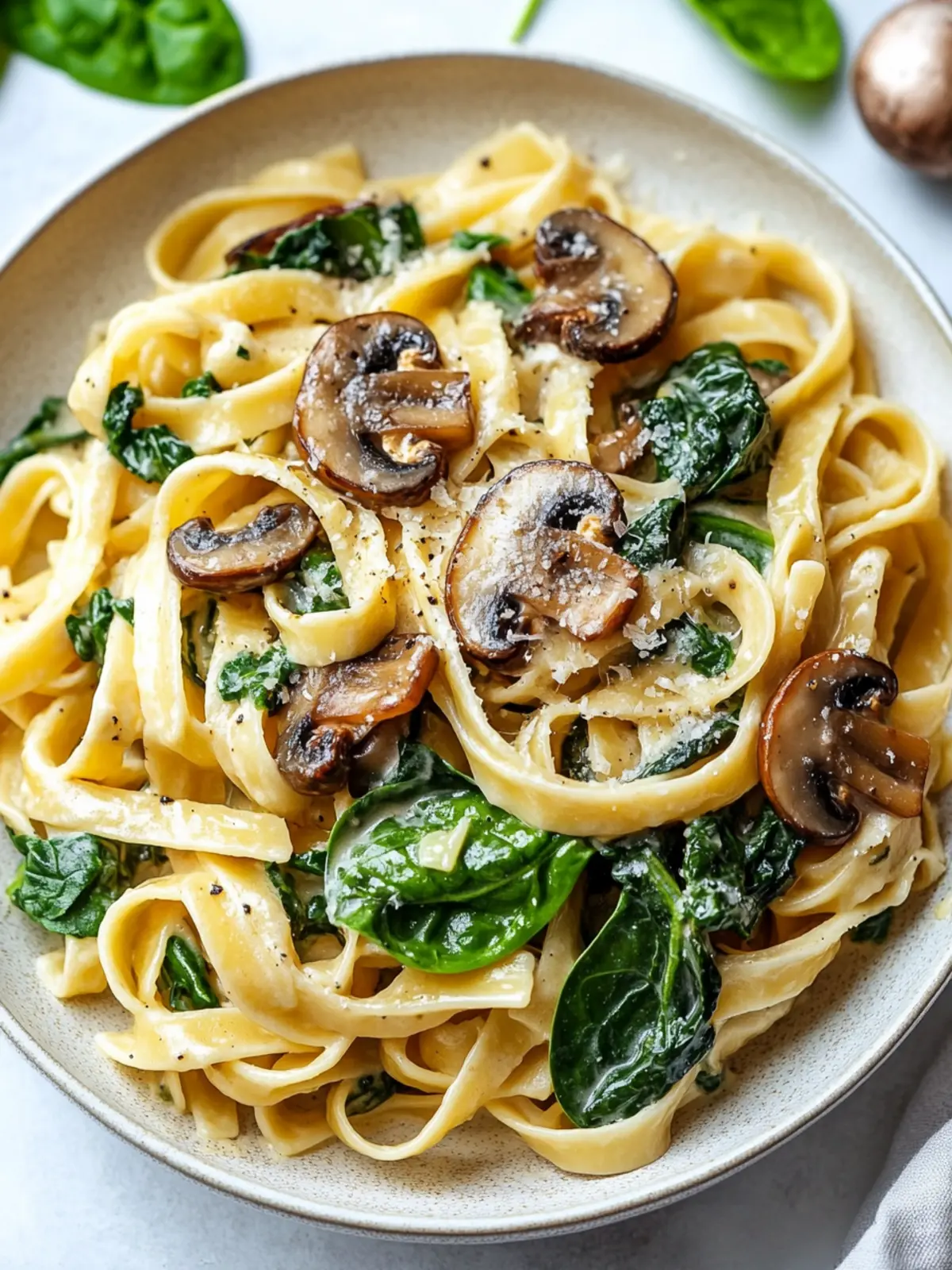 Creamy Spinach Mushroom Pasta That'll Satisfy Your Cravings 3 Spinach Mushroom Pasta