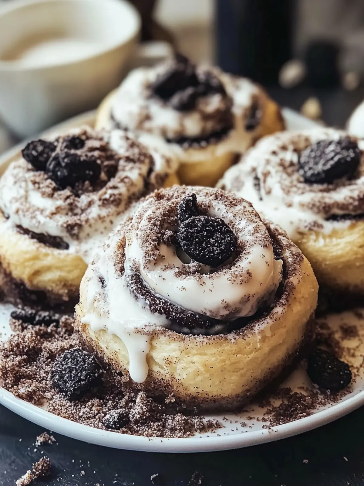 Cookies and Cream Cinnamon Rolls