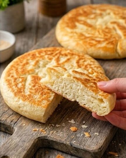 Delicious bread without oven finished dish
