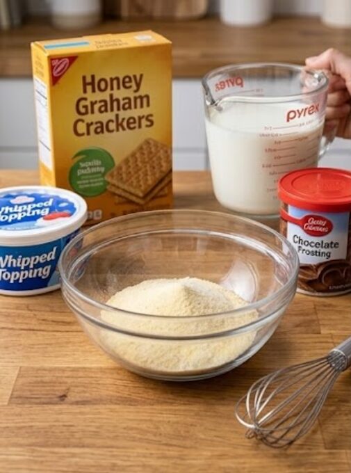 No Bake Chocolate Eclair Cake 3 Pudding mixture for no bake eclair cake
