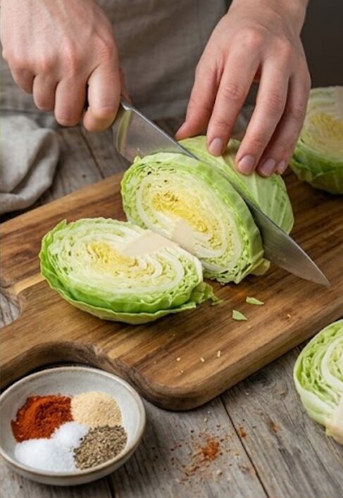 Roasted Cabbage Steaks with Garlic and Cheese: The Best Quick Side Dish 4 Roasted Cabbage Steaks with Garlic and Cheese: The Best Quick Side Dish