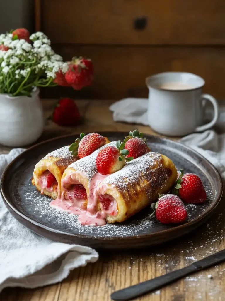 Strawberry Cream Lava French Toast Rolls Recipe