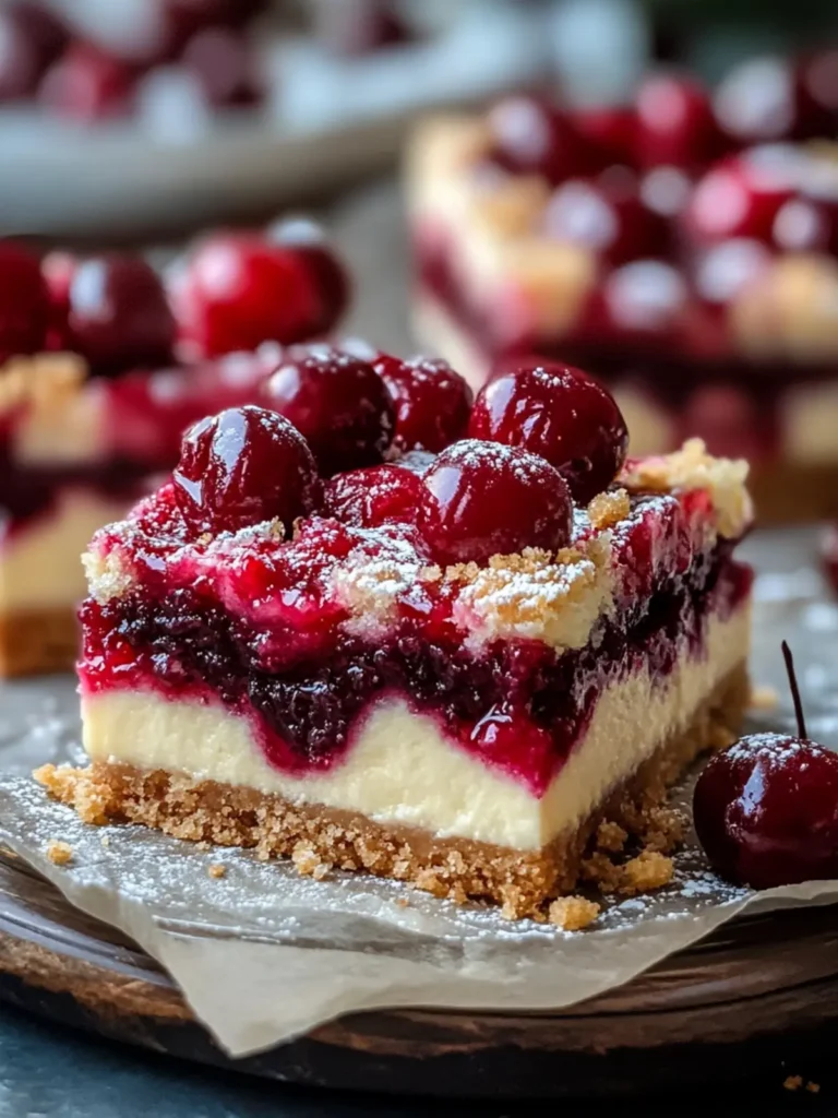 Christmas Cherry Cheesecake Bars