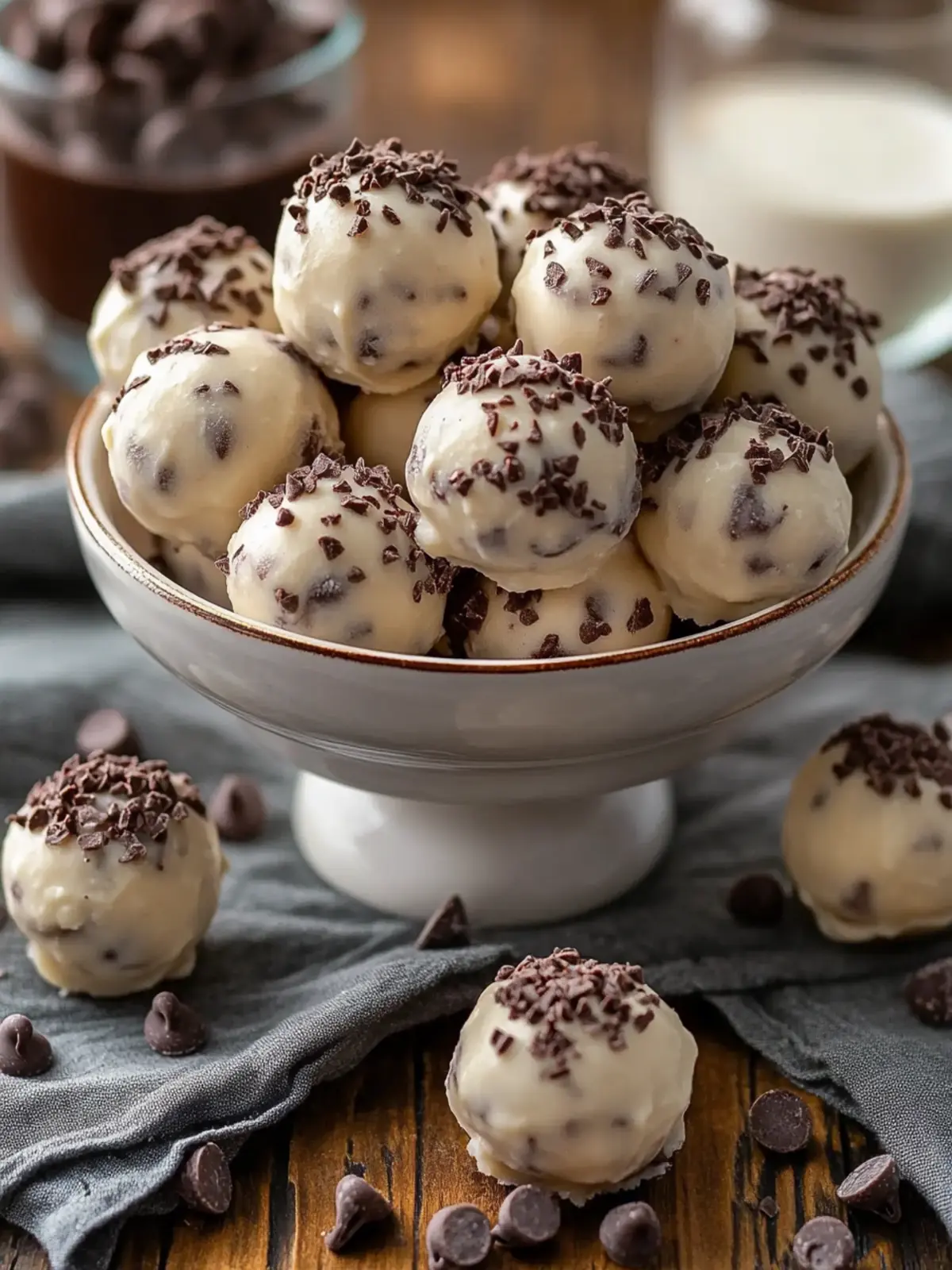 Decadent No-Bake Chocolate Chip Cheesecake Balls Recipe 3 Chocolate Chip Cheesecake Balls